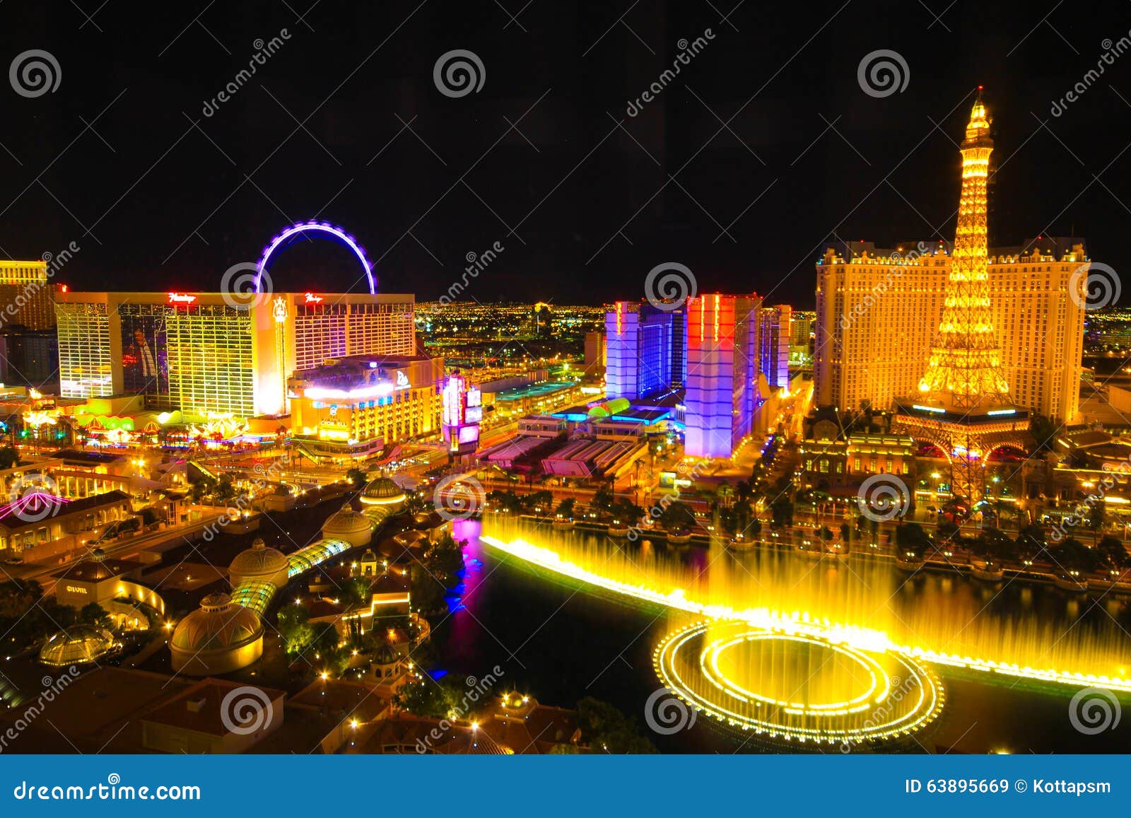 Las Vegas city at night editorial stock photo. Image of night - 122114643