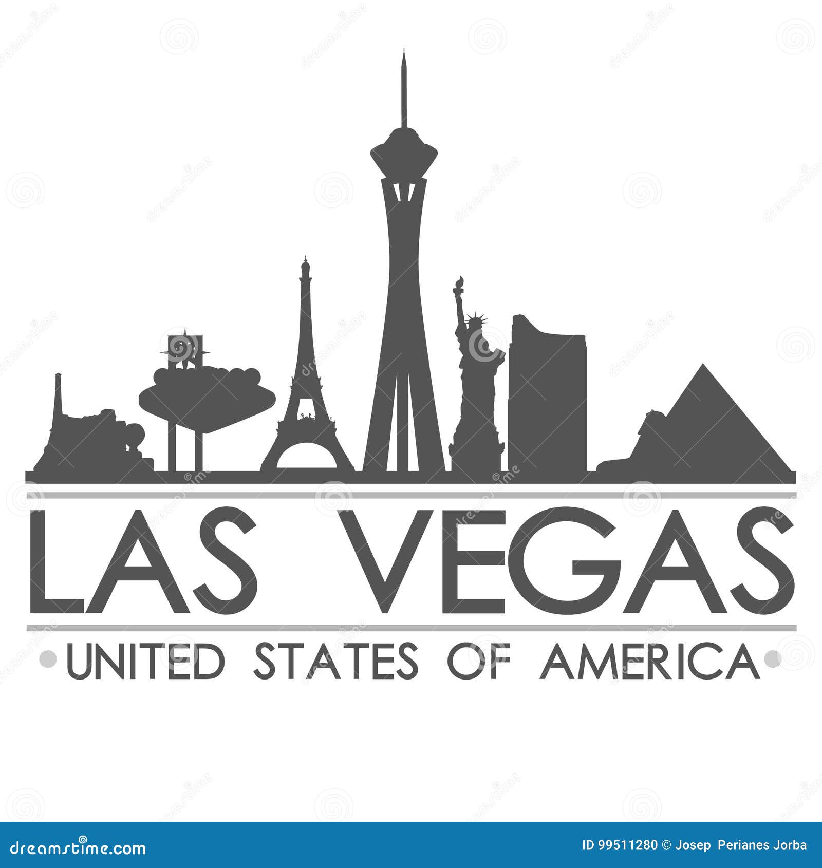 Las Vegas City Concept Logo Label Stock Vector (Royalty Free