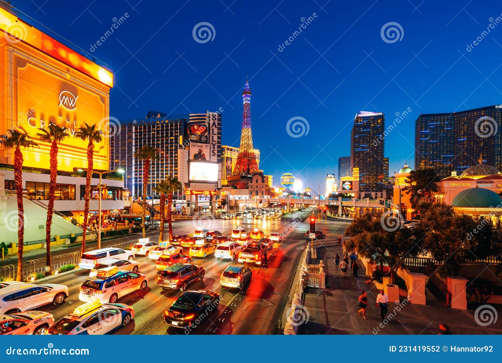 LAS VEGAS STRIP AT NIGHT, Nevada, USA. 