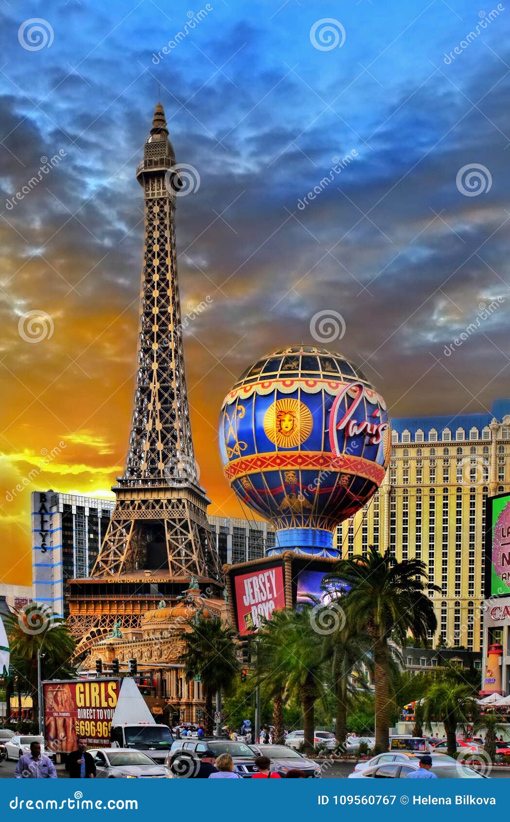 Las Vegas Strip Paris Hotel Casino Attractions Editorial Photography -  Image of hotel, romantic: 109560767