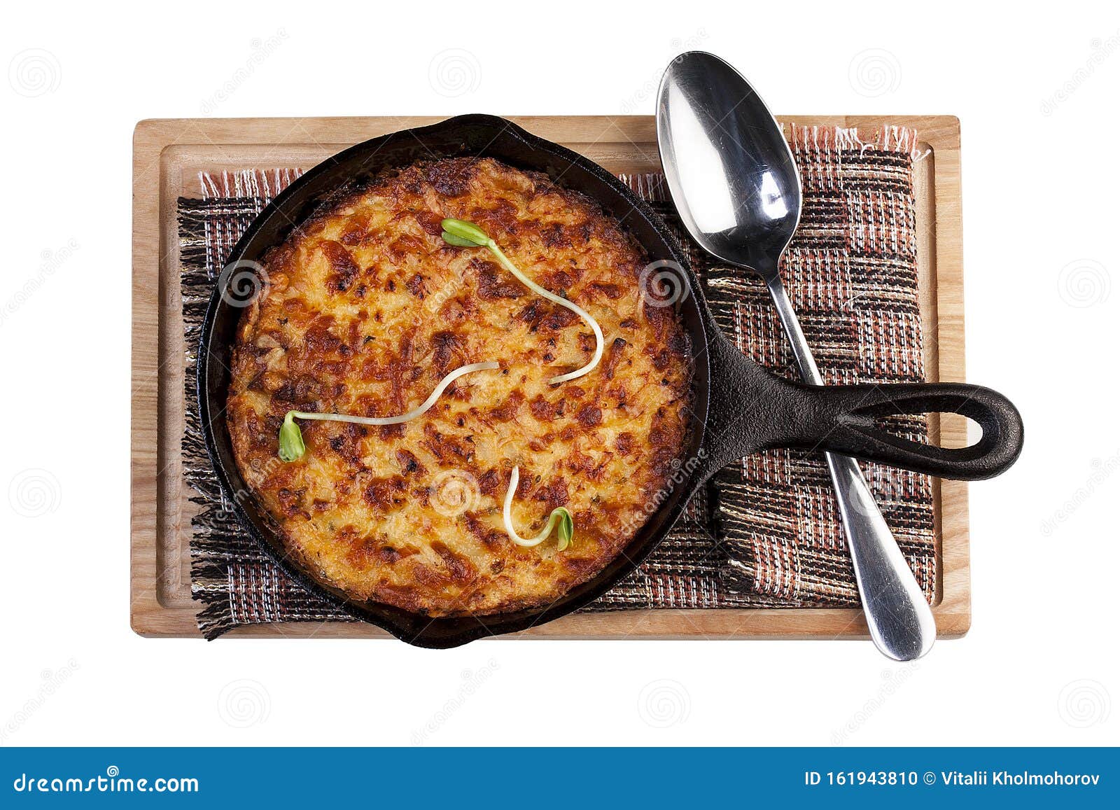 Lasagna in a Cast Iron Pan. the View from the Top Stock Photo Image