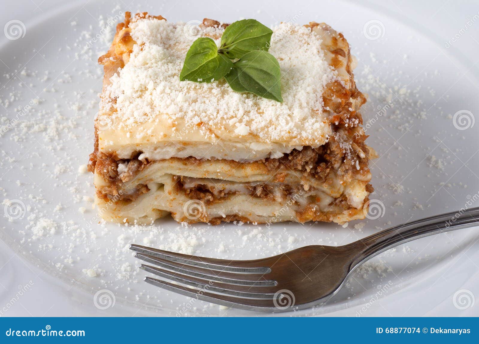 Lasagna Served on a White Plate Stock Photo Image of lunch
