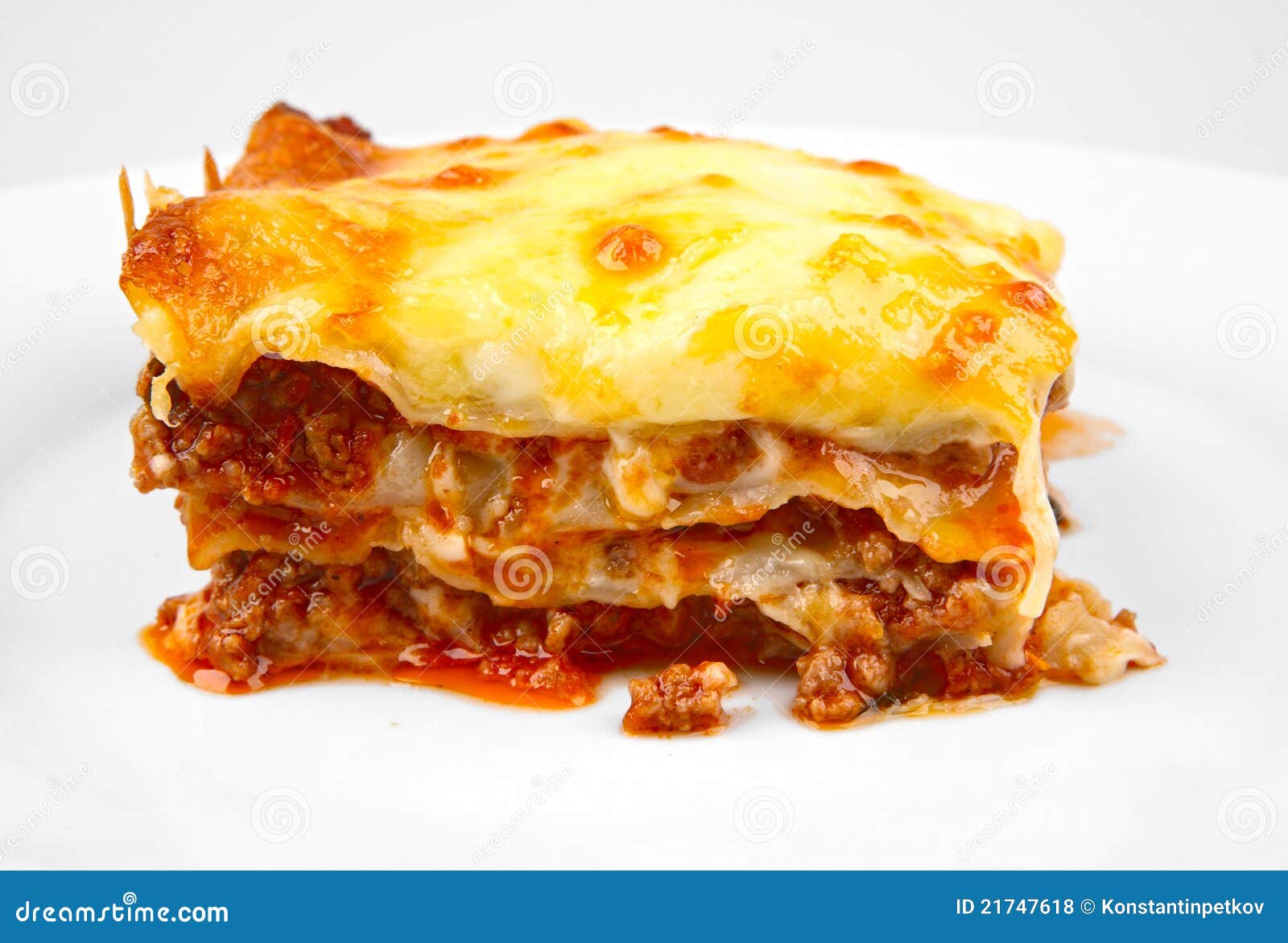 Lasagna on white stock photo. Image of food, meal, italian - 21747618