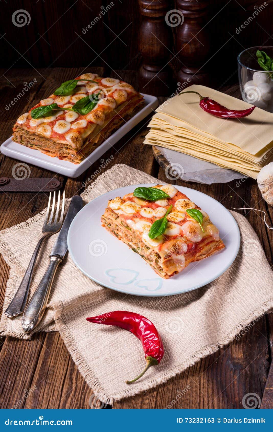 Lasagne stock image. Image of cooked, herb, closeup, lasagne 73232163