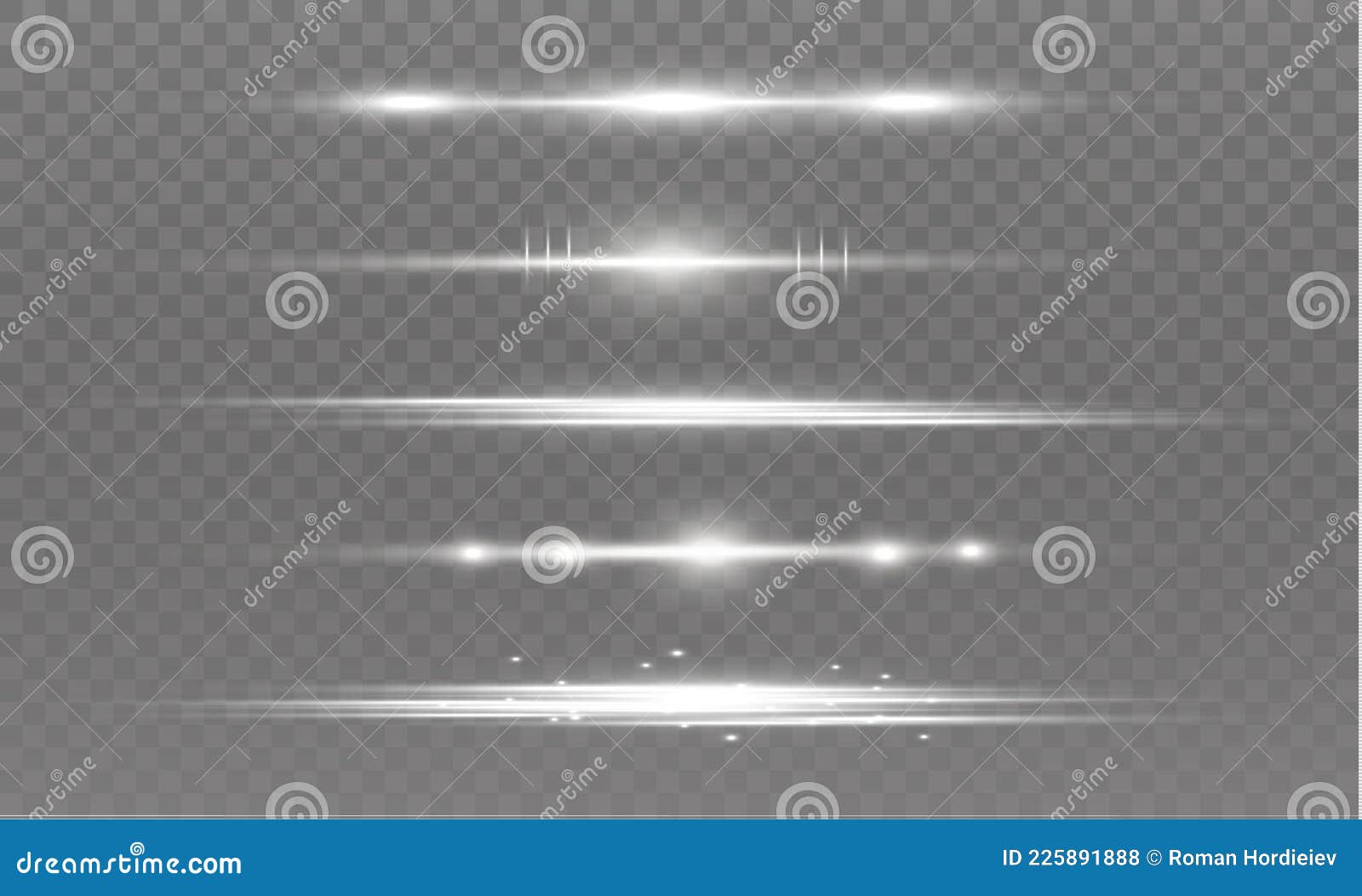 Laser Beams, Horizontal Light Rays, White Line. Stock Vector ...
