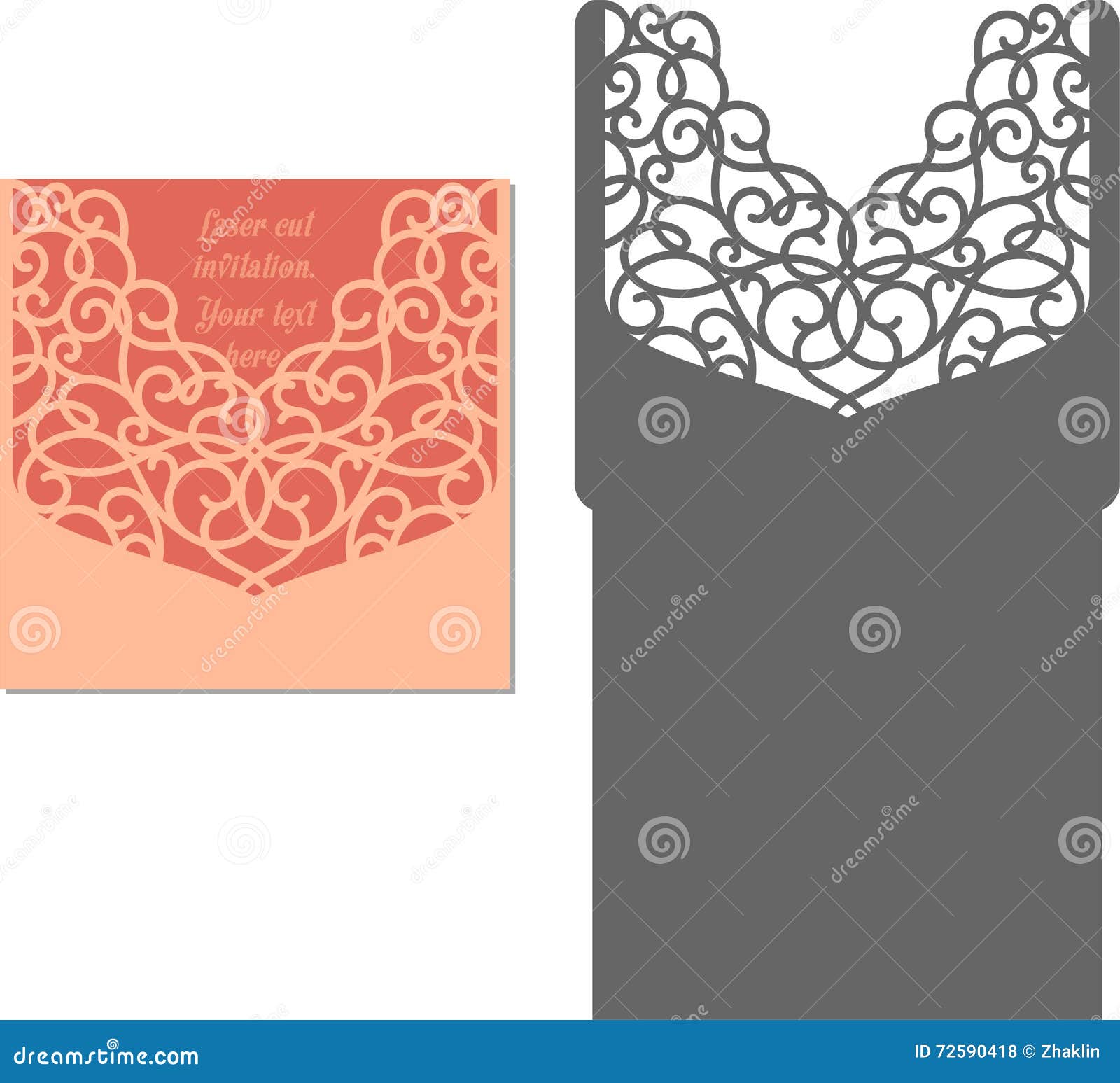Laser Cut Wedding Invitation Template. Cartoon Vector ... Laser Cut Wedding Invitation Template. Cartoon Vector ...