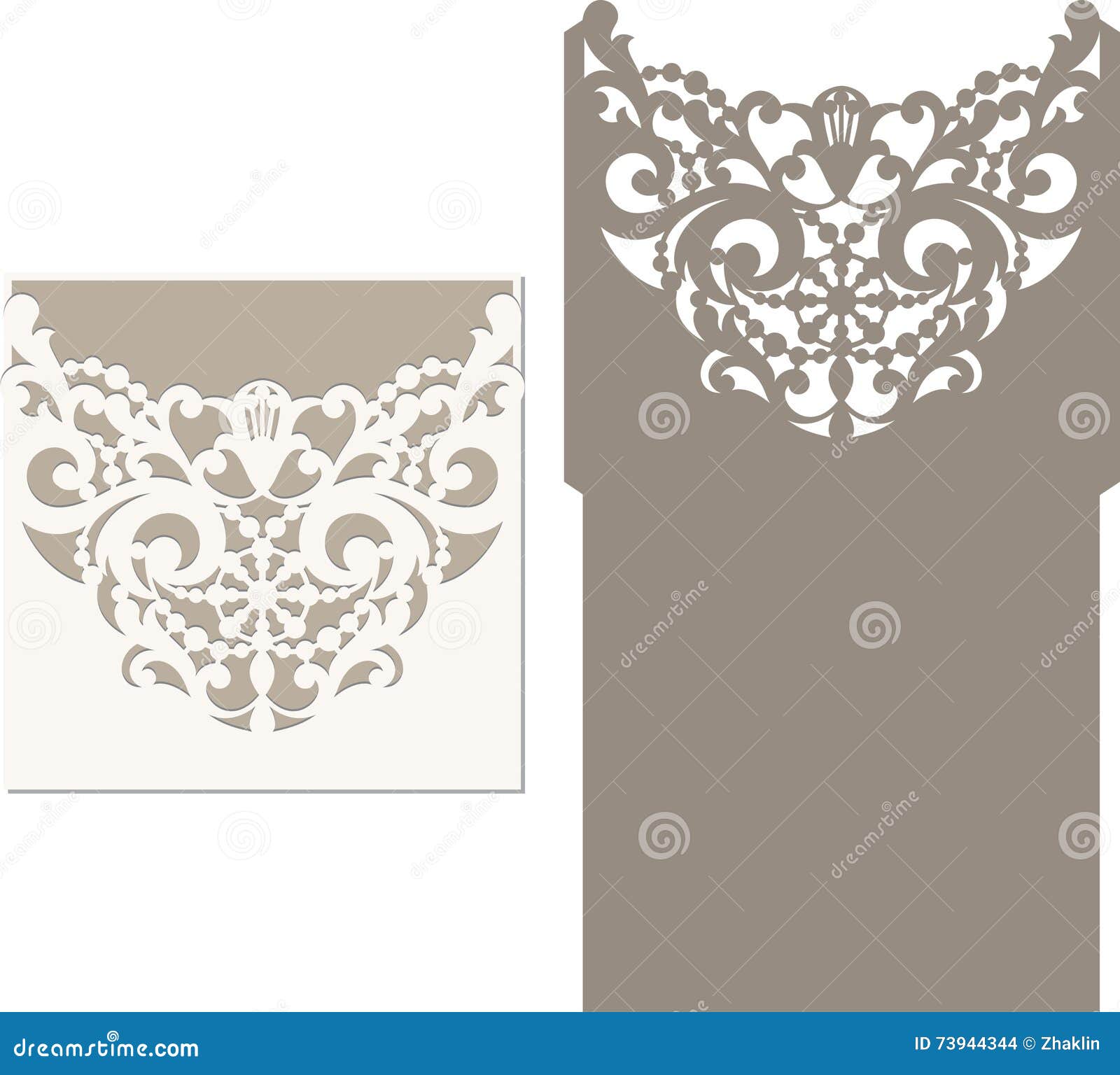 Laser Cut Wedding Invitation Template. Cartoon Vector ... Laser Cut Wedding Invitation Template. Cartoon Vector ...