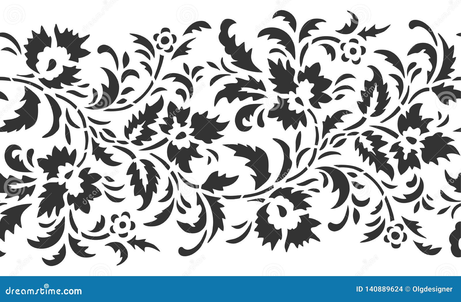 Laser Cut Floral Seamless Pattern Design Border Stock Vector Illustration Of Ornate Cutout 140889624