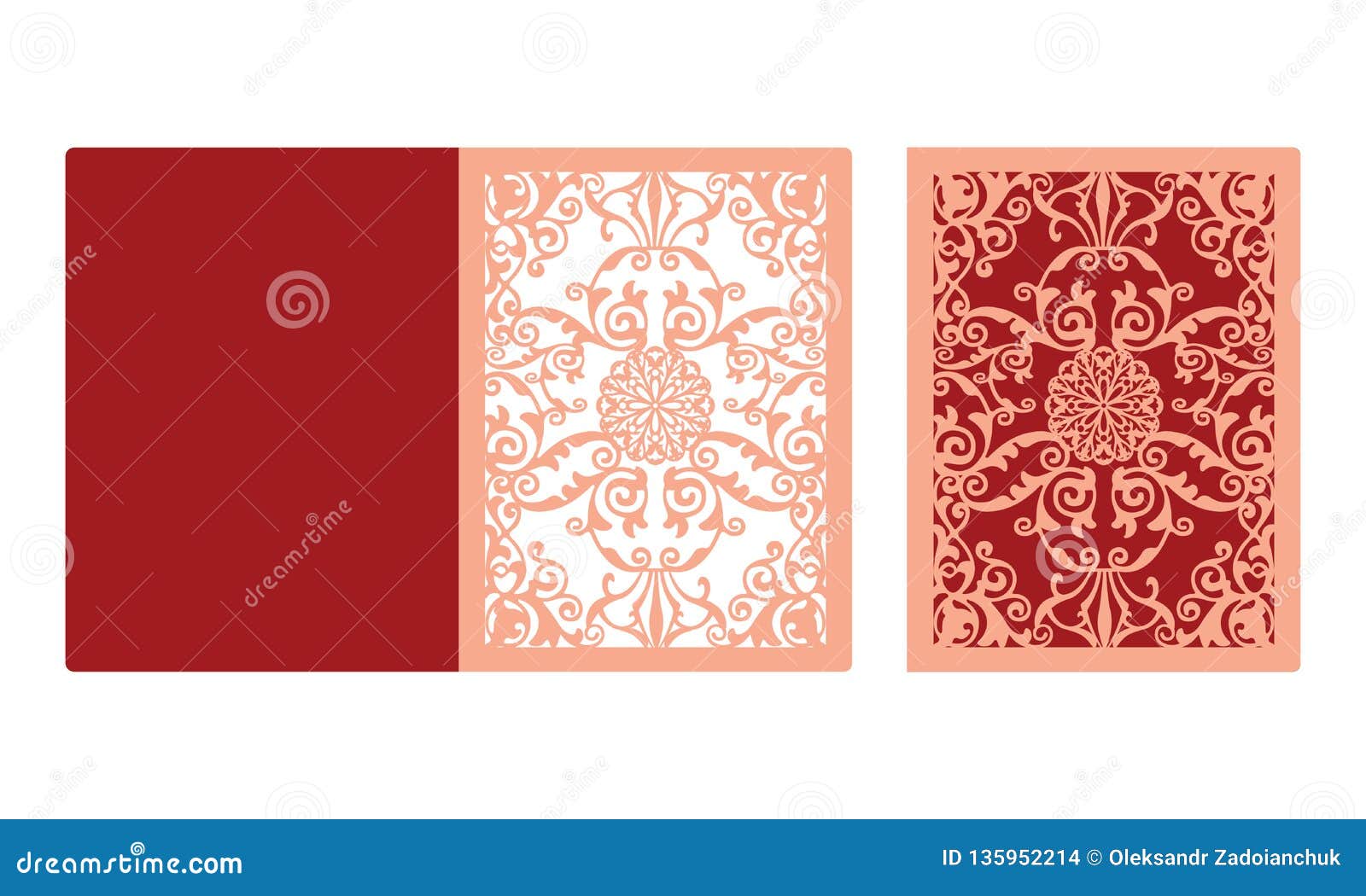 Laser Cut Panel Design. Floral Wall Decor Stock Illustration