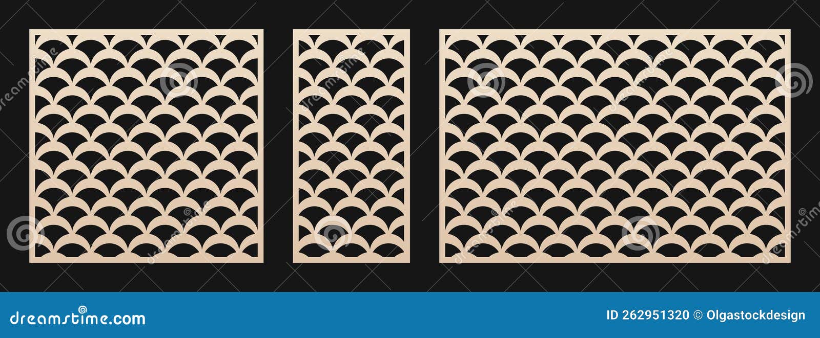 Laser Cut Panel. Vector Template, Abstract Geometric Pattern in Art Deco Style Stock Vector