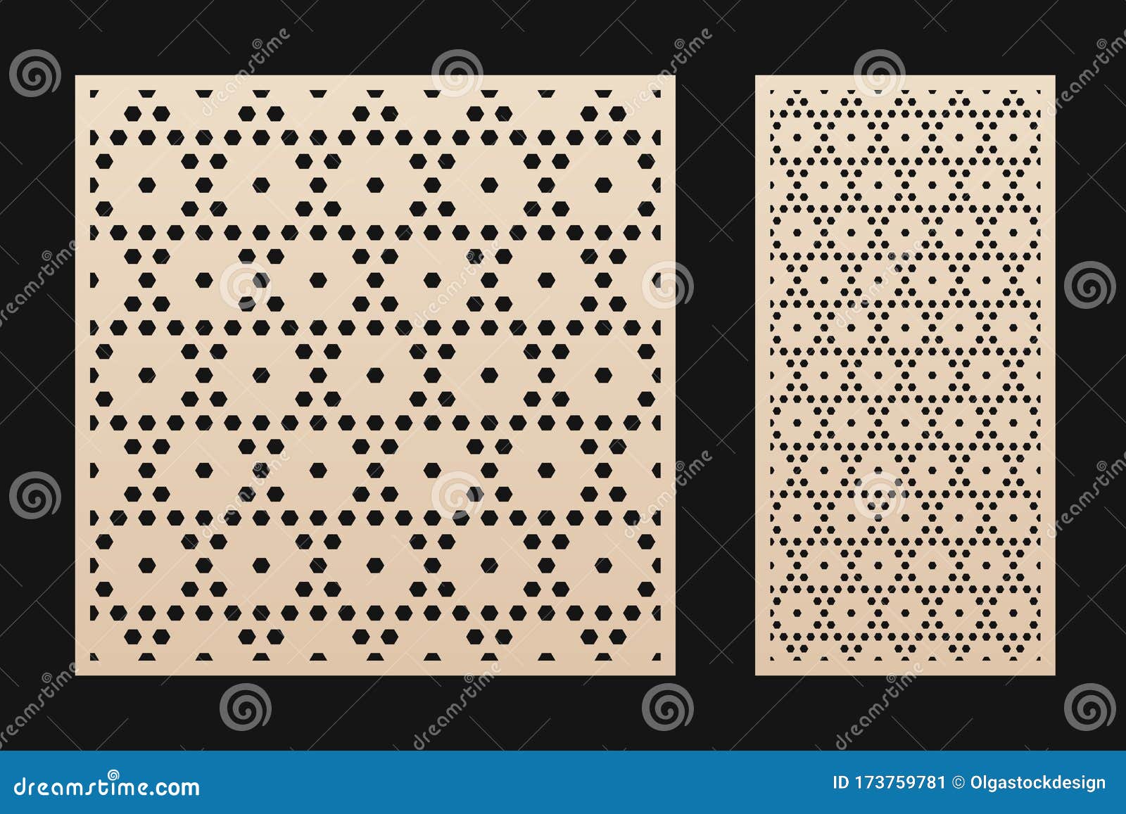 Laser Cut Panel. Vector Template with Abstract Geometric Pattern