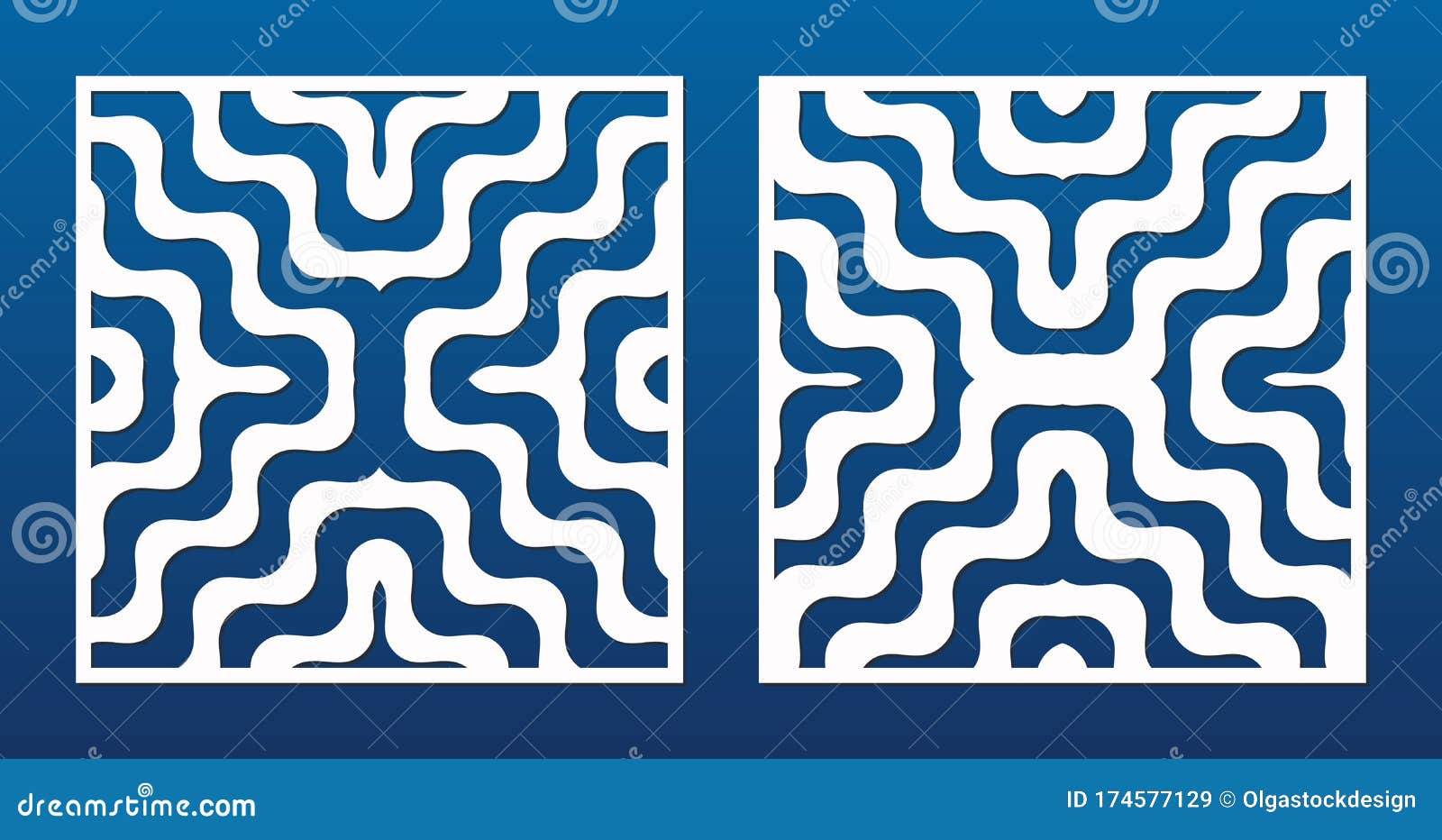 Laser Cut Pattern. Vector Template with Abstract Geometric Ornament