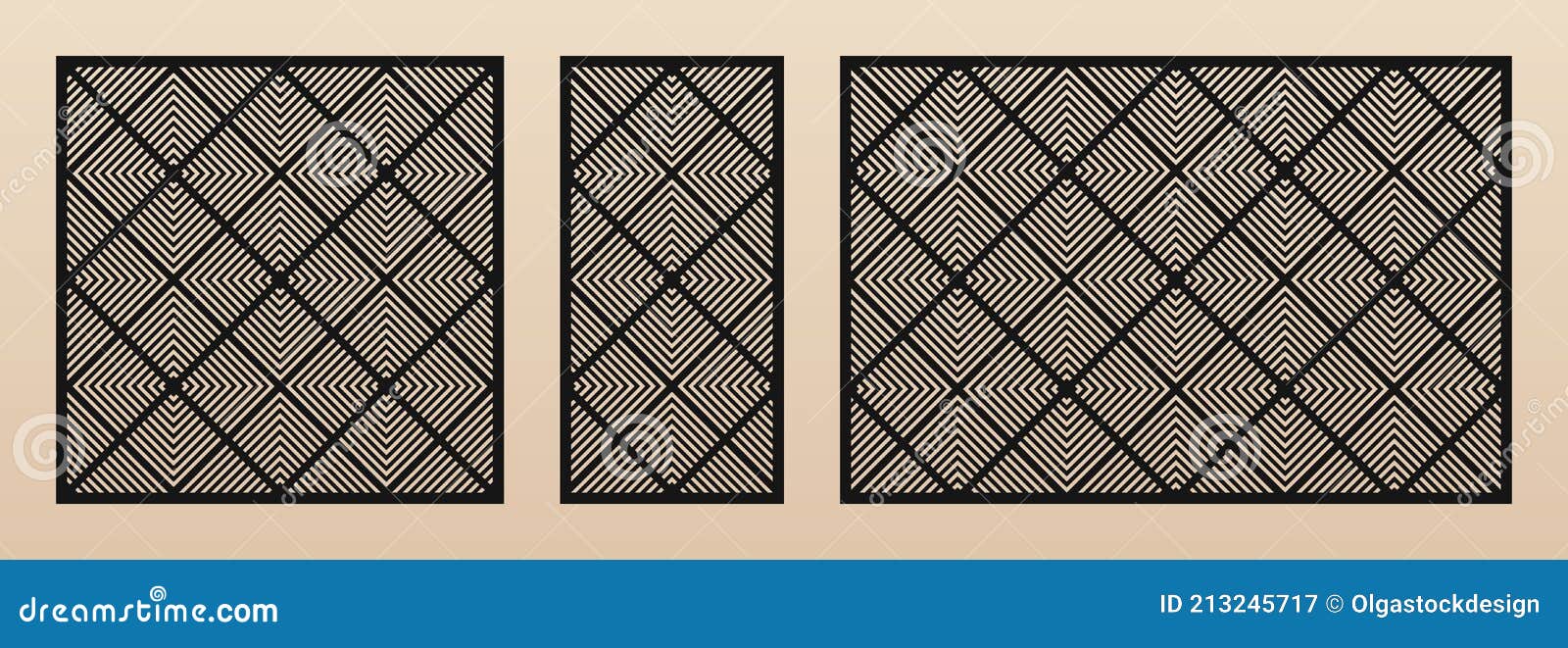 Laser Cut Patterns. Vector Design with Modern Geometric Ornament