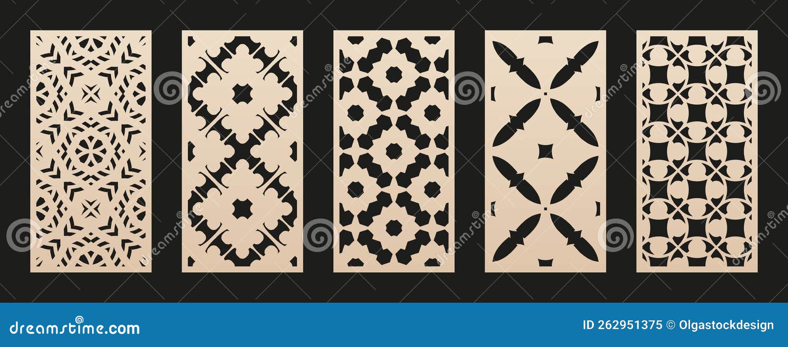 Laser Cut Patterns. Vector Set of Floral Geometric Ornaments. Moroccan ...