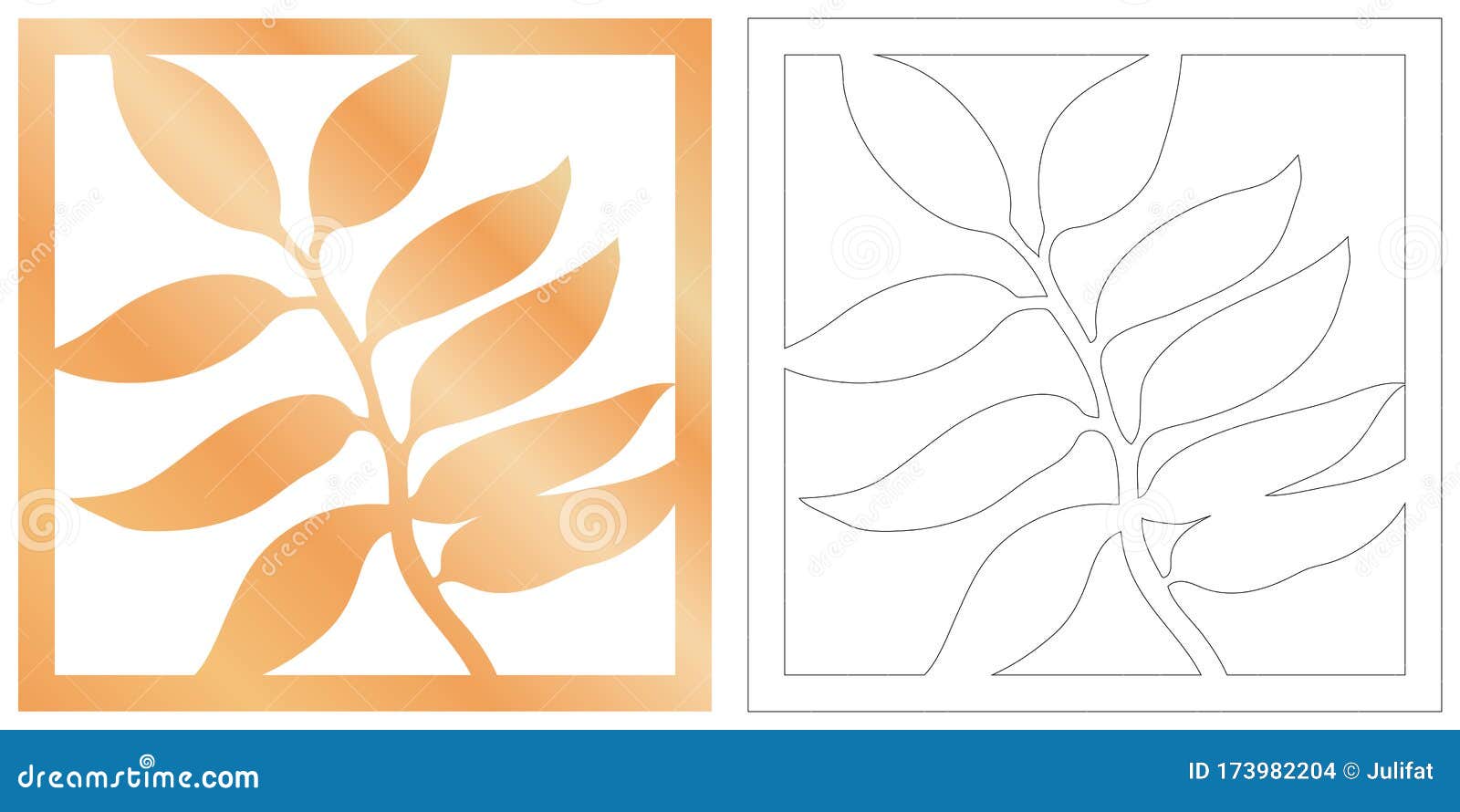 Laser Cut of Tropical Leaf for Decorative Design. Tropical Exotic Isolated Design. Jungle Leaf