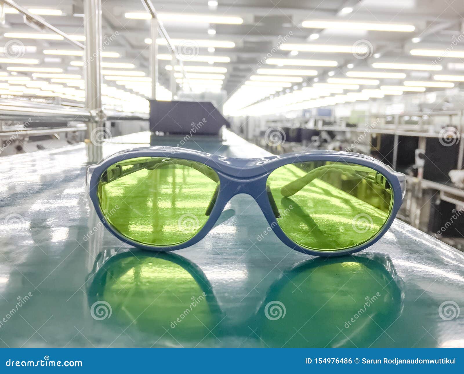Laser Glasses in the Clean Room,protective Eye Wear. Stock Photo