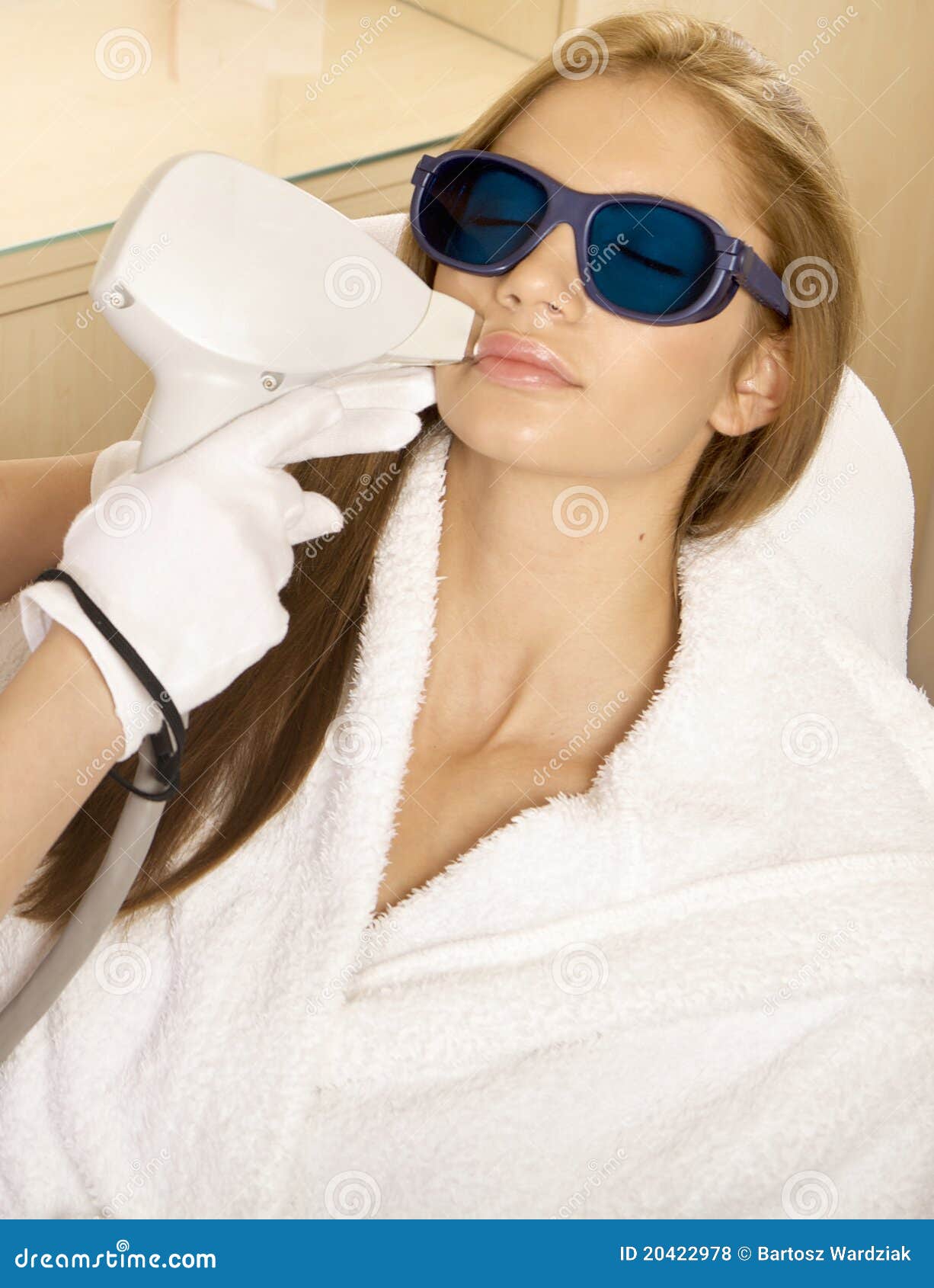 laser hair removal in professional studio.
