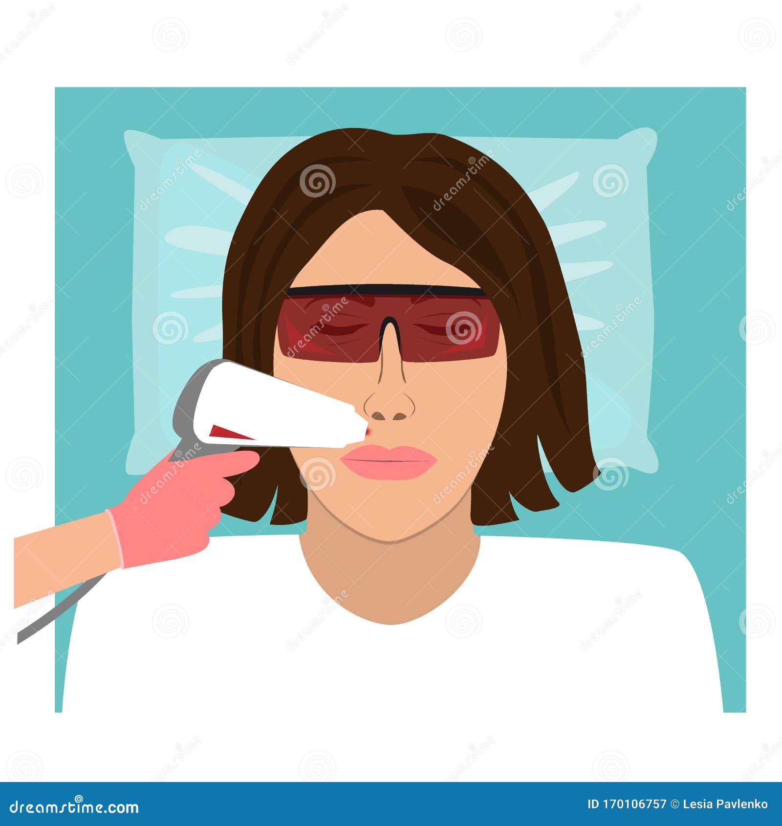 Laser Hair Removal in Professional Studio. Upper Lip Hair Removing. Vector  Illustration Stock Vector - Illustration of goggles, body: 170106757