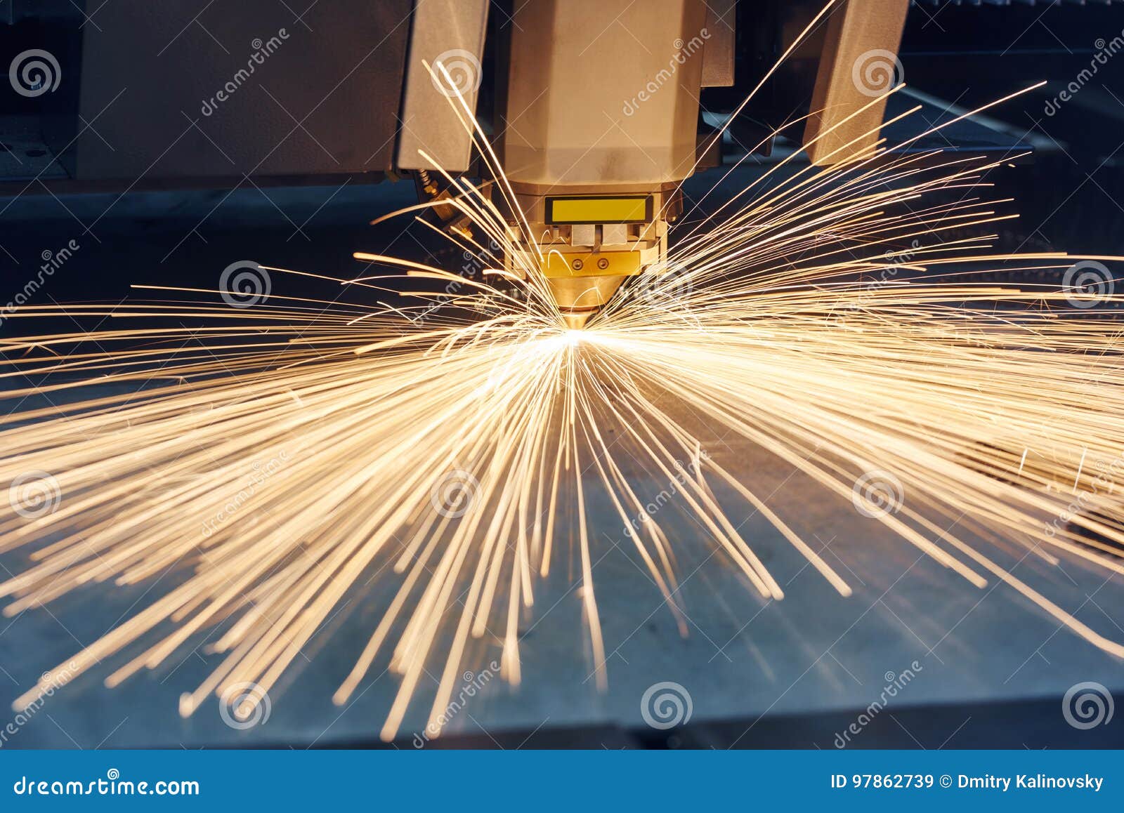 Laser or Plasma Cutting Technology of Flat Sheet Metal. Stock Image