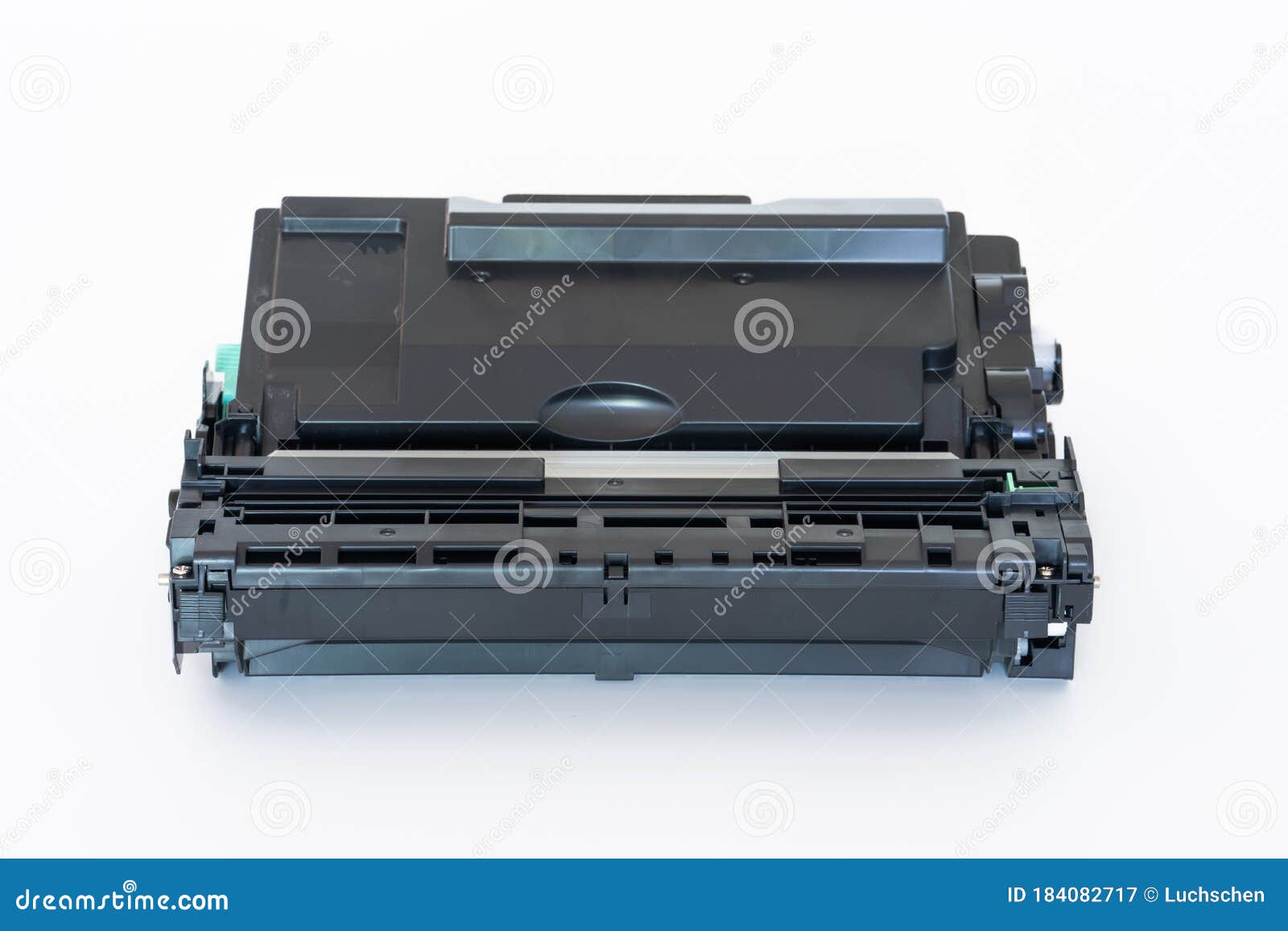 Laser Printer Drum and Toner Cartridge on White Background Stock Image