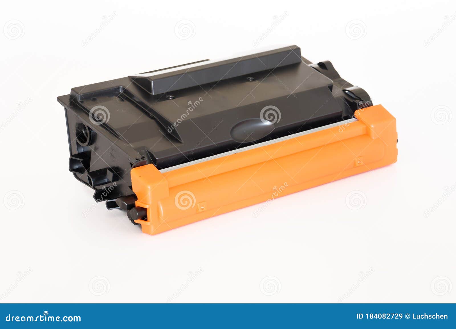 Laser Printer Drum and Toner Cartridge on White Background Stock Image