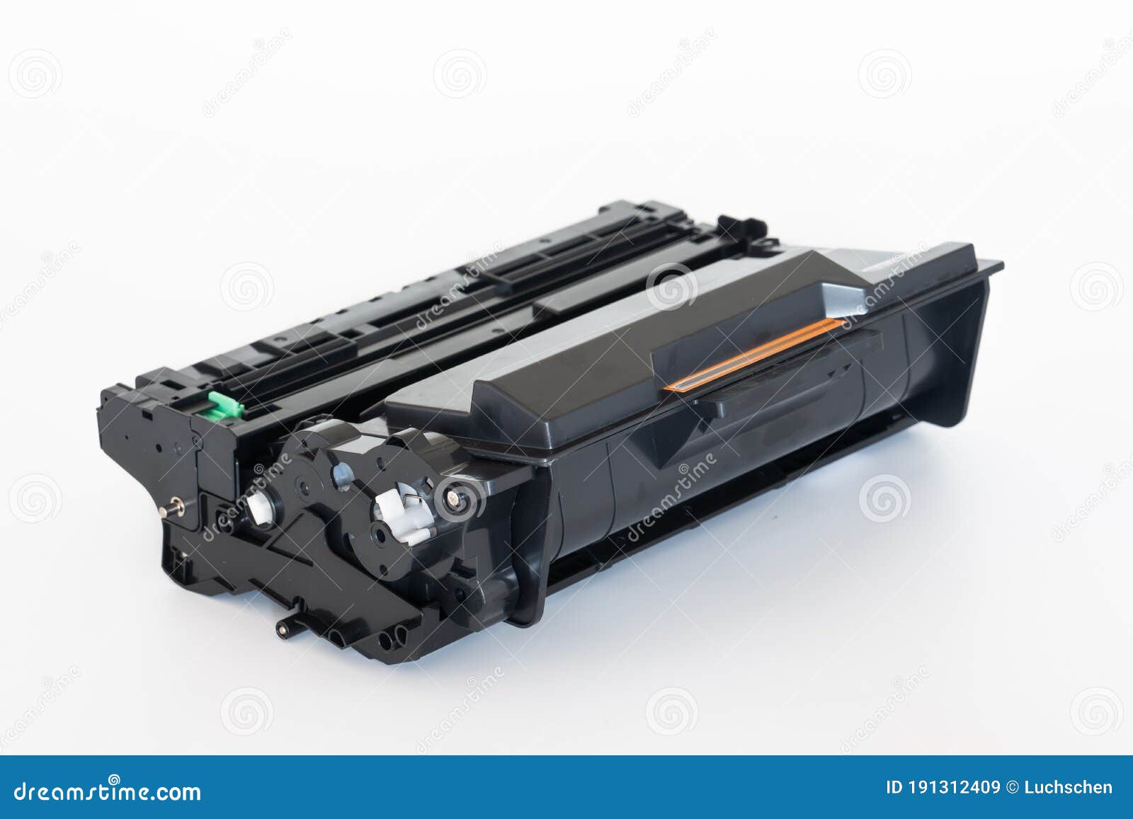 Laser Printer Drum and Toner Cartridge on White Background Stock Image