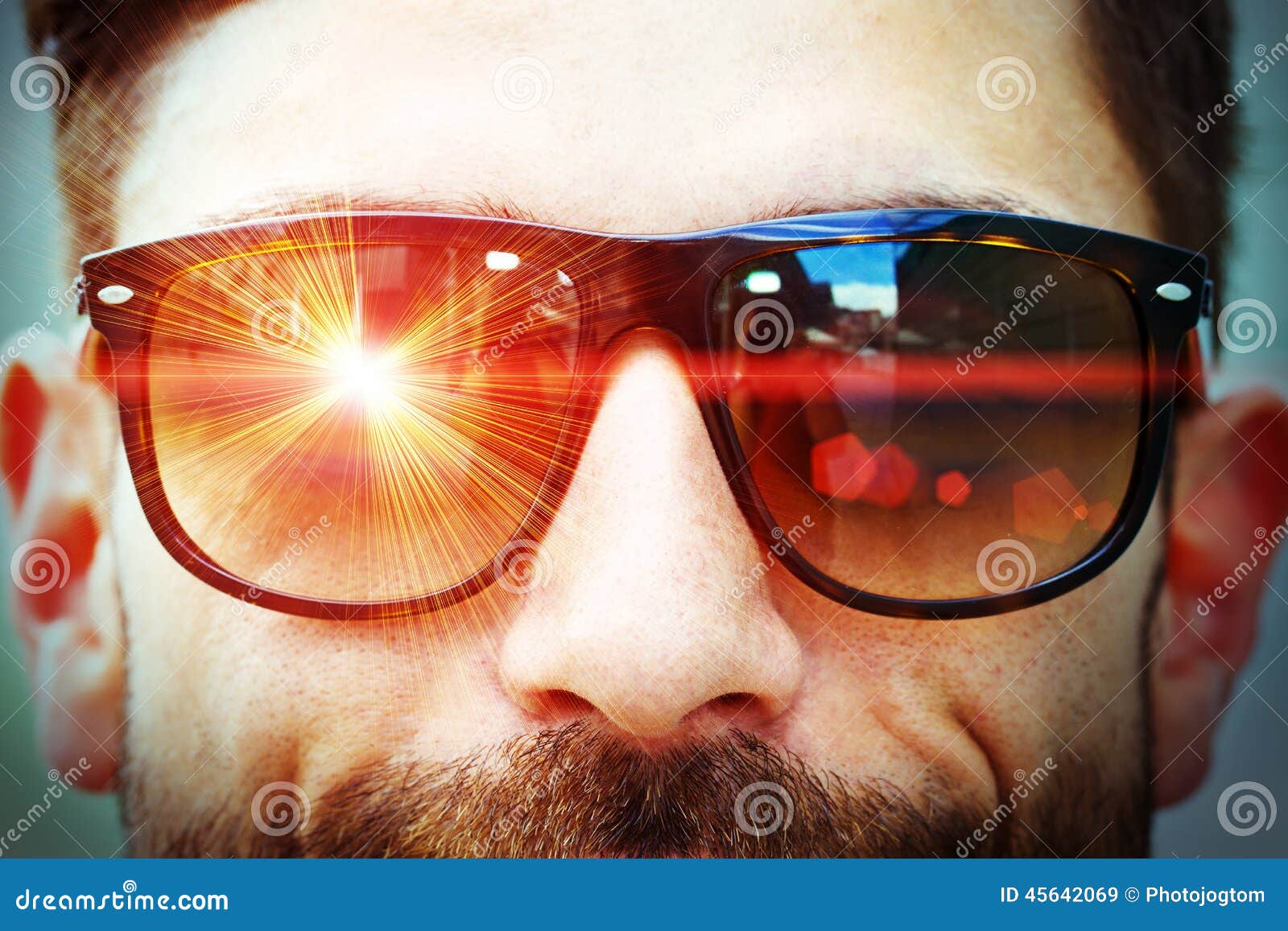 Laser ray on sunglasses stock image. Image of design 45642069