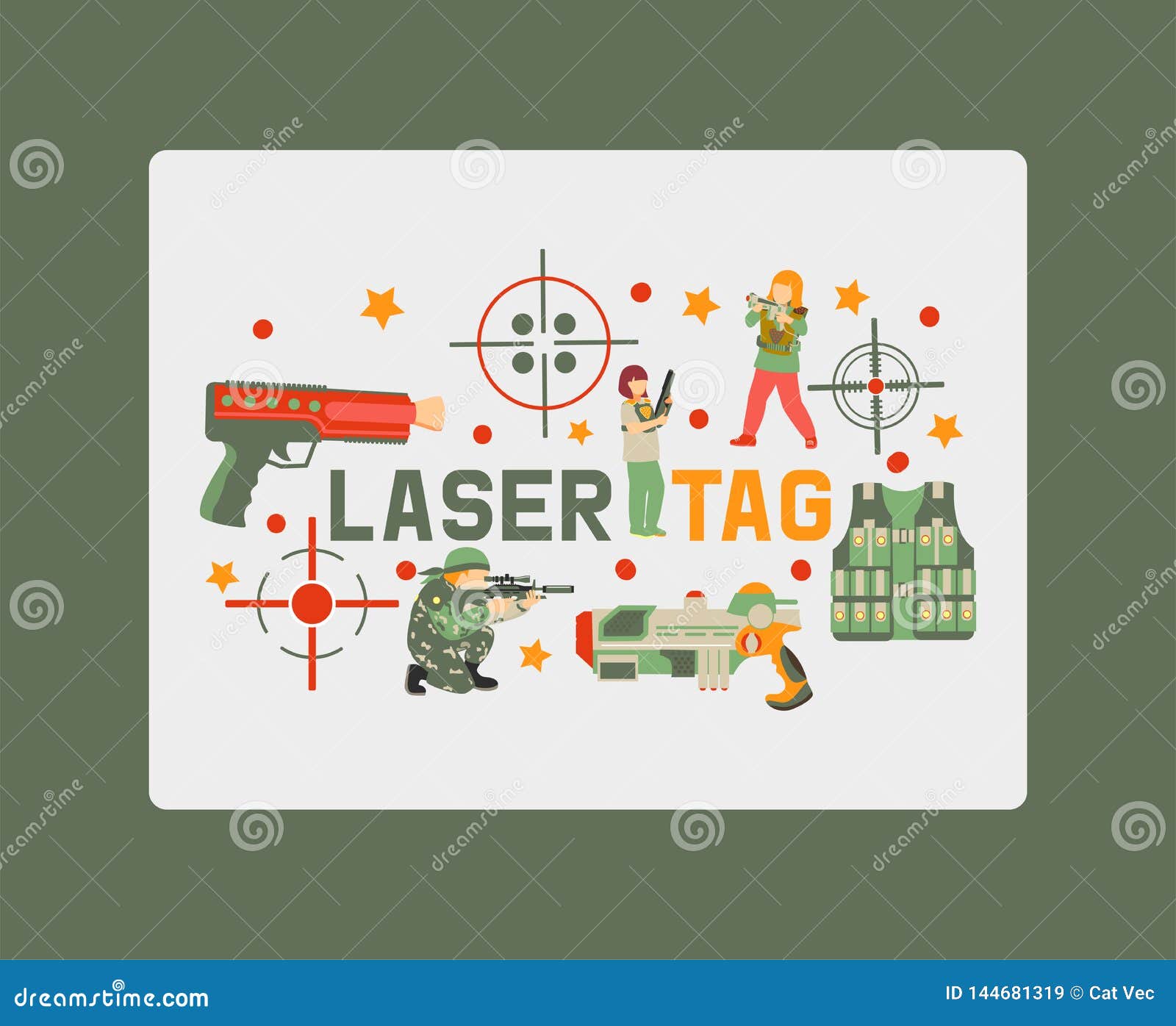 Laser Tag Gun Game Icon Vector Laser Tag Futuristic Logo Weapon