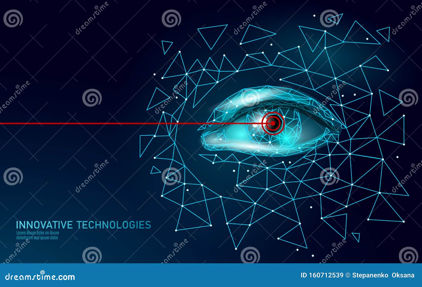 Laser Vision Correction 3D Medical Concept. Abstract Human Iris Modern