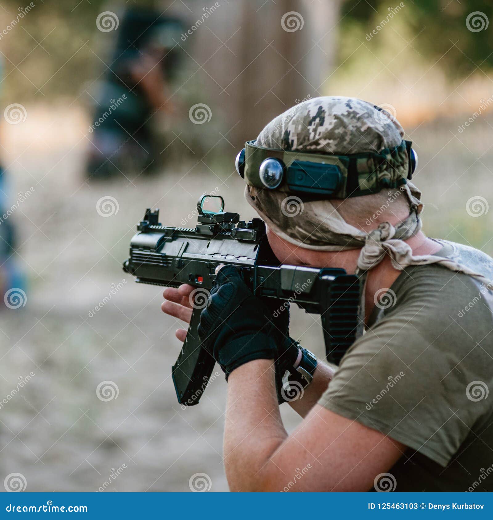 Lasertag shooting game editorial stock photo