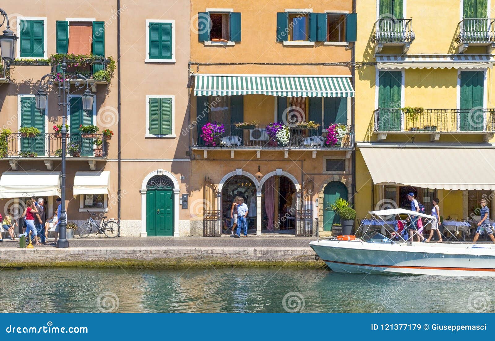 The Colorful Villages  On The Garda Lake Editorial Stock 