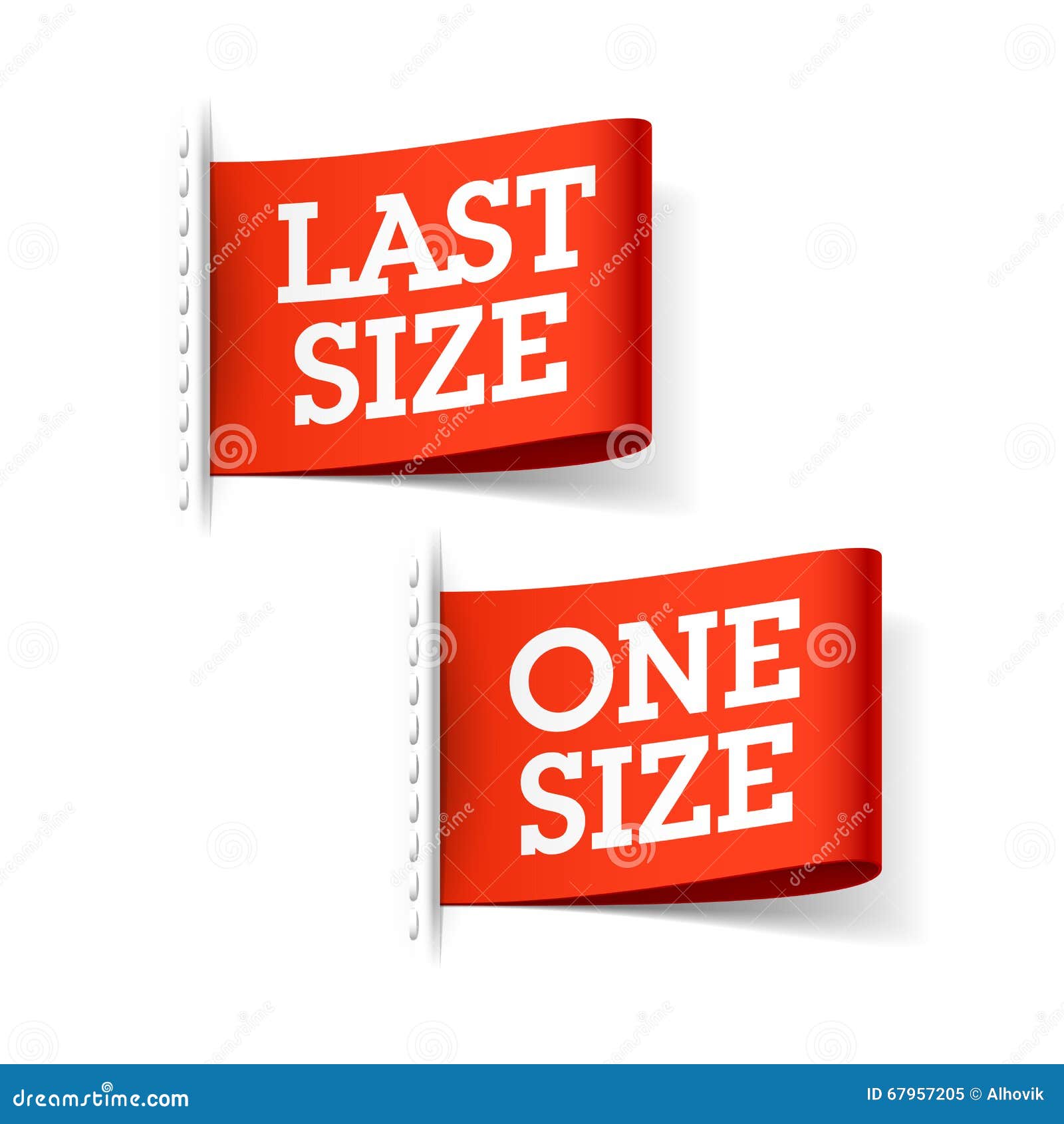 Last Size and One Size Labels Stock Vector Illustration of dress