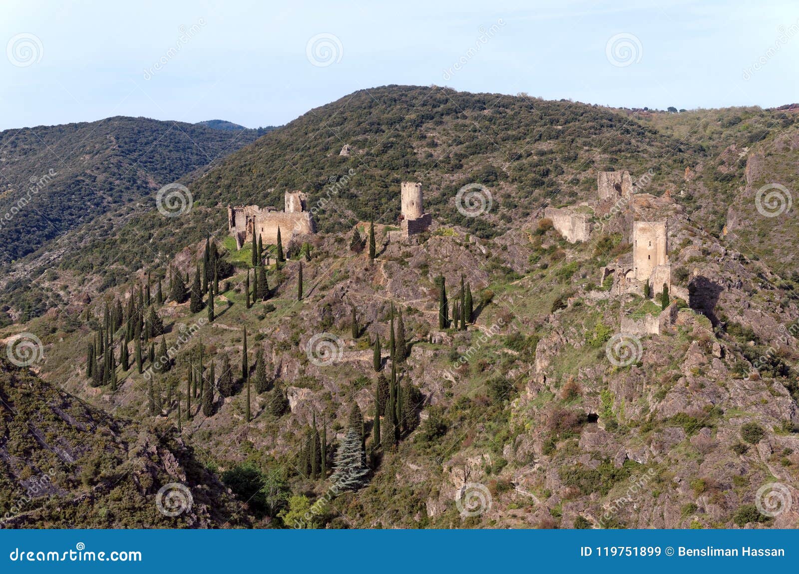 lastours castles in cathar mountain