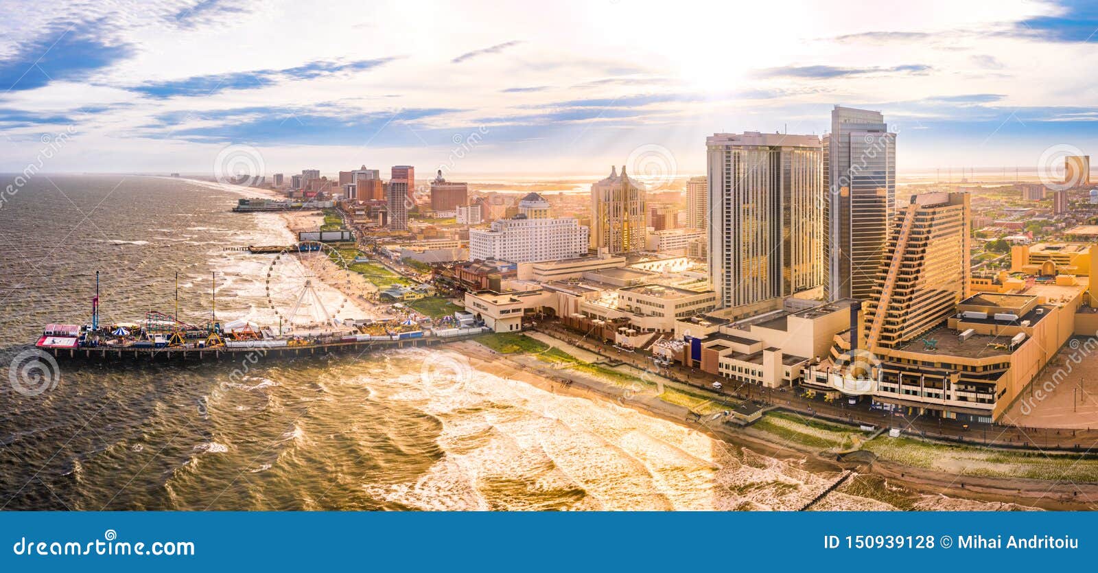 late afternoon aerial panorama of atlantic city