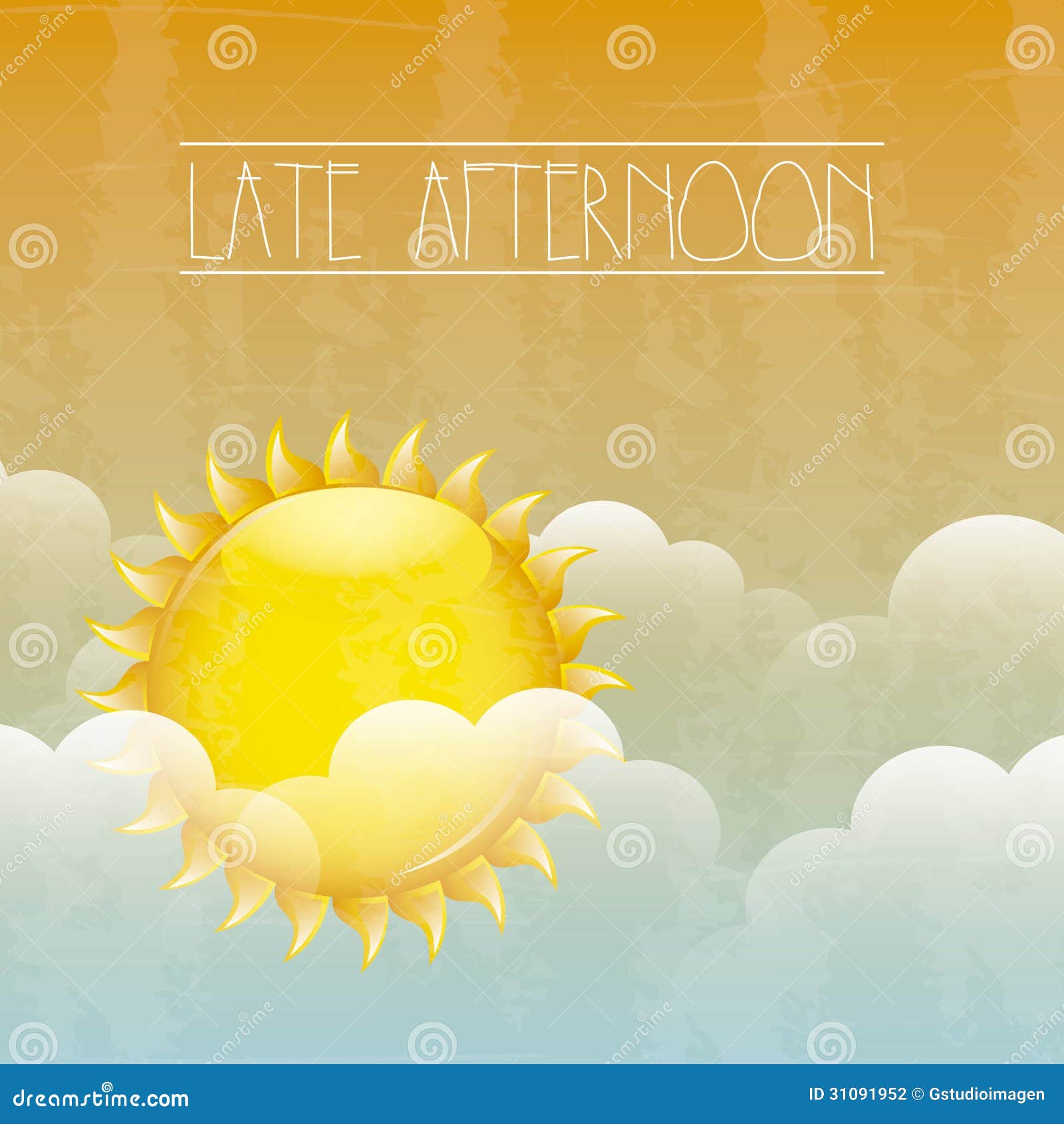 Late afternoon stock vector. Image of cute, bright, afternoon - 31091952