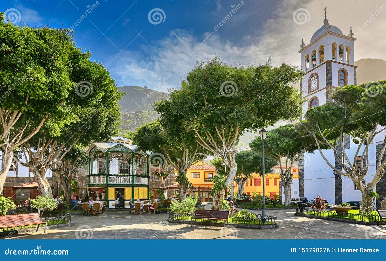 plaza de la libertad in garachico at the north coast of tenerife canary islands