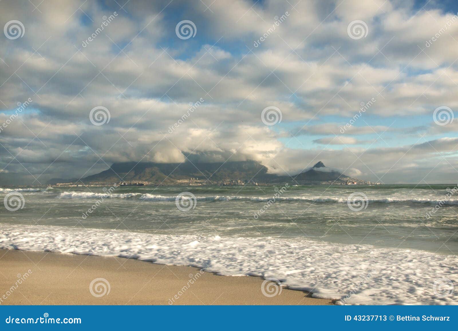 Late Afternoon View of Table Mountain, Cape Town, South Africa Stock ...