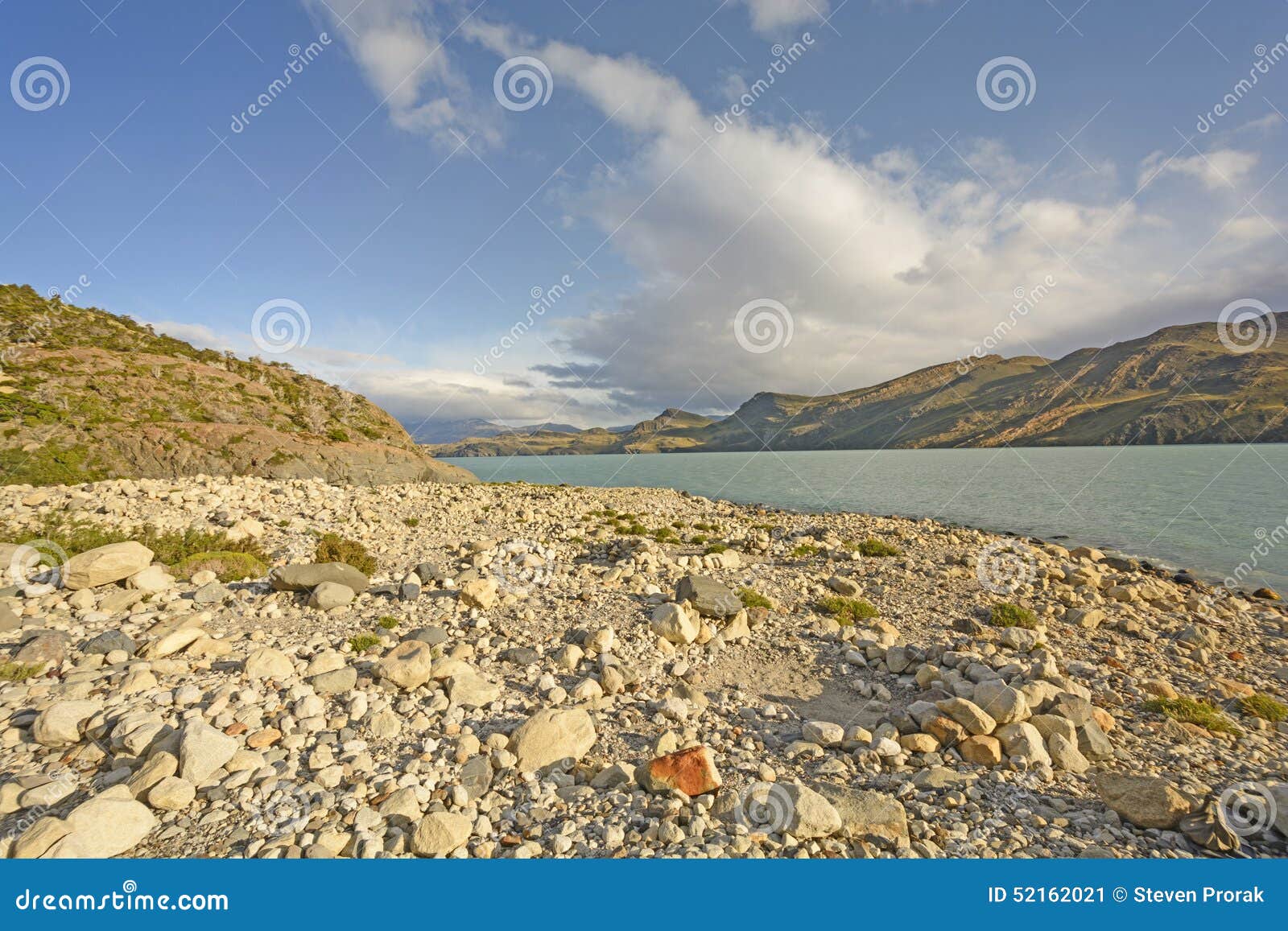 late evening light on an alpine lake