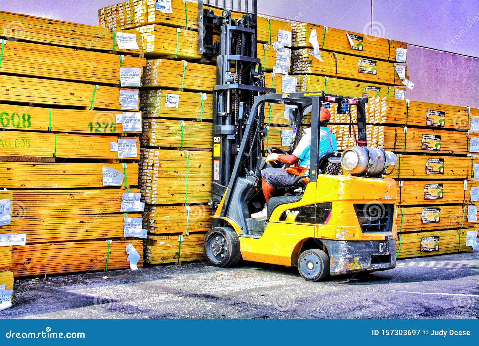 Forklift Operator Loading Switchboard At The Back Of Lorry On June 6th 2020 At Kota Kinabalu