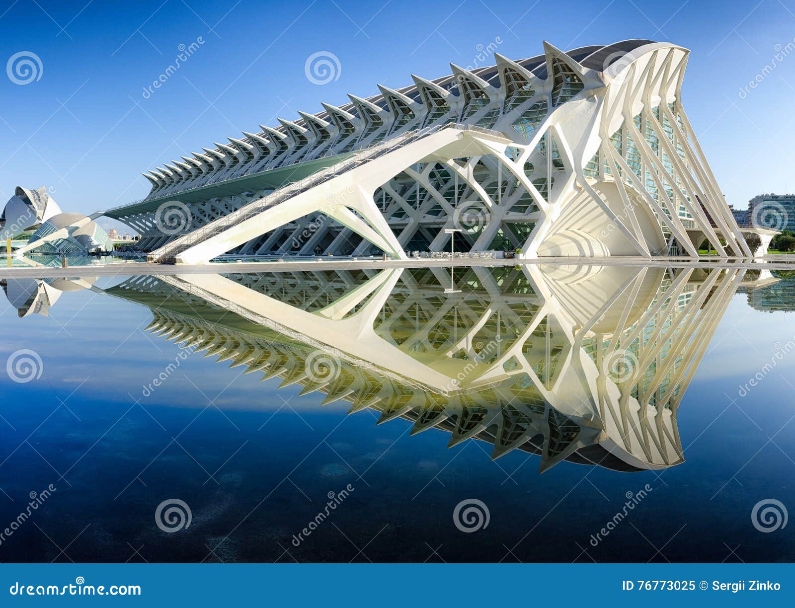 Lateral View on Modern Architecture of the Science Museum Valencia, Spain Editorial Image