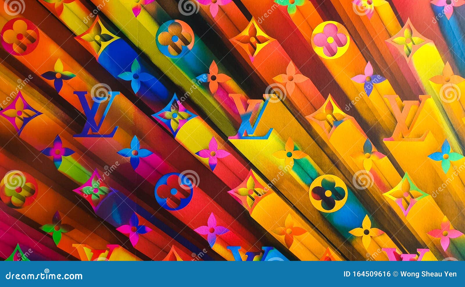 2019 Fun and Bold Window Display Rainbow Monogram Wallpaper