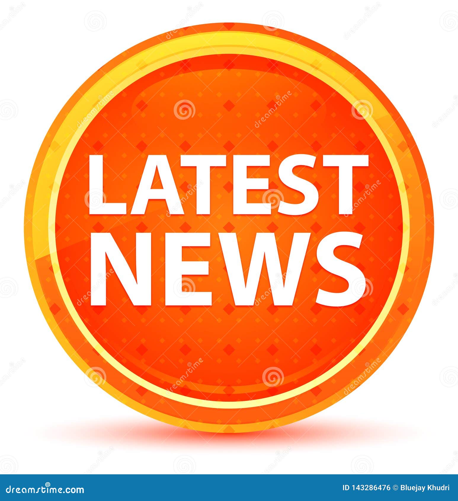 Latest News Natural Orange Round Button Stock Illustration