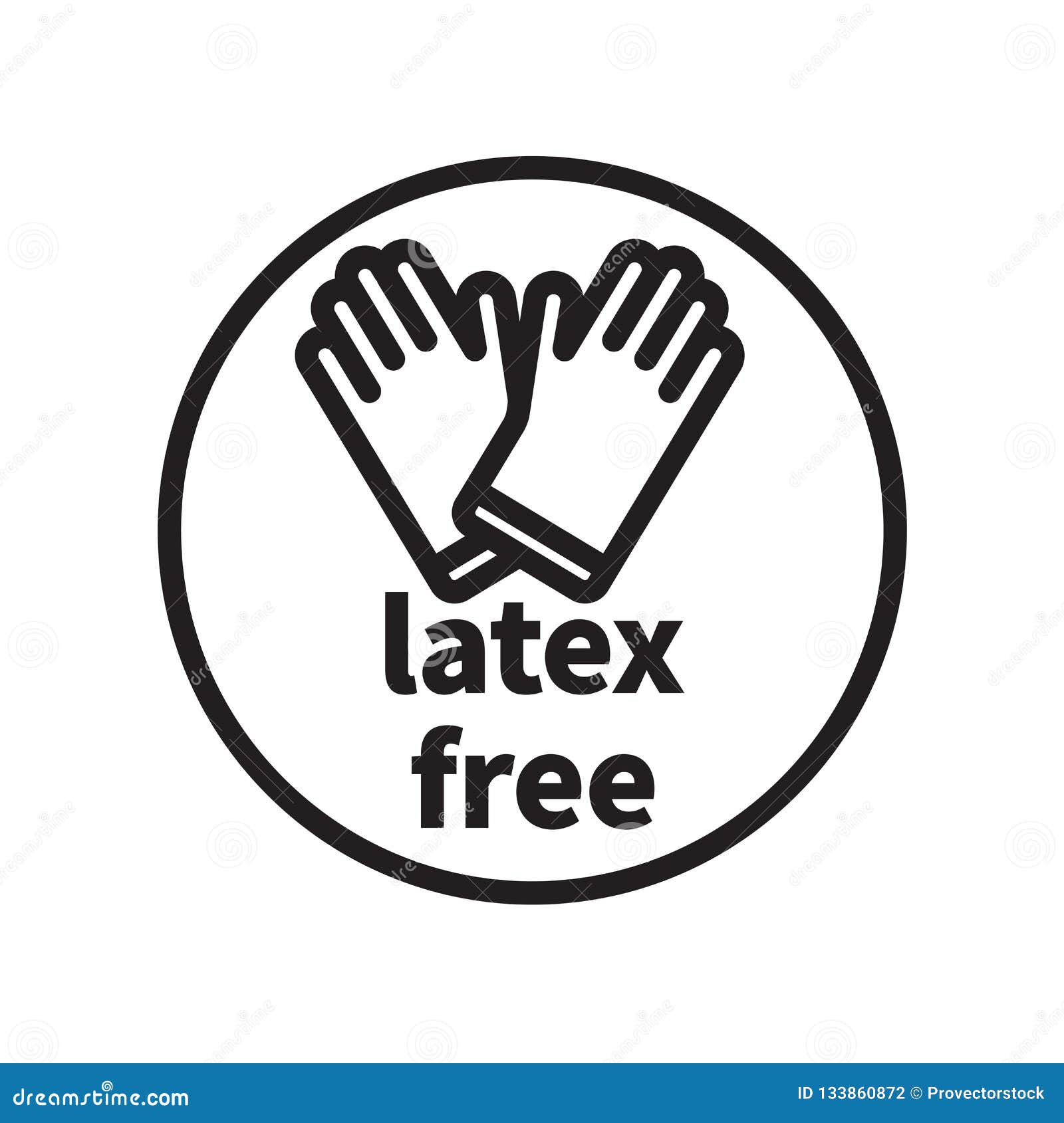 Latex Free Icon Isolated on White Background Stock Vector