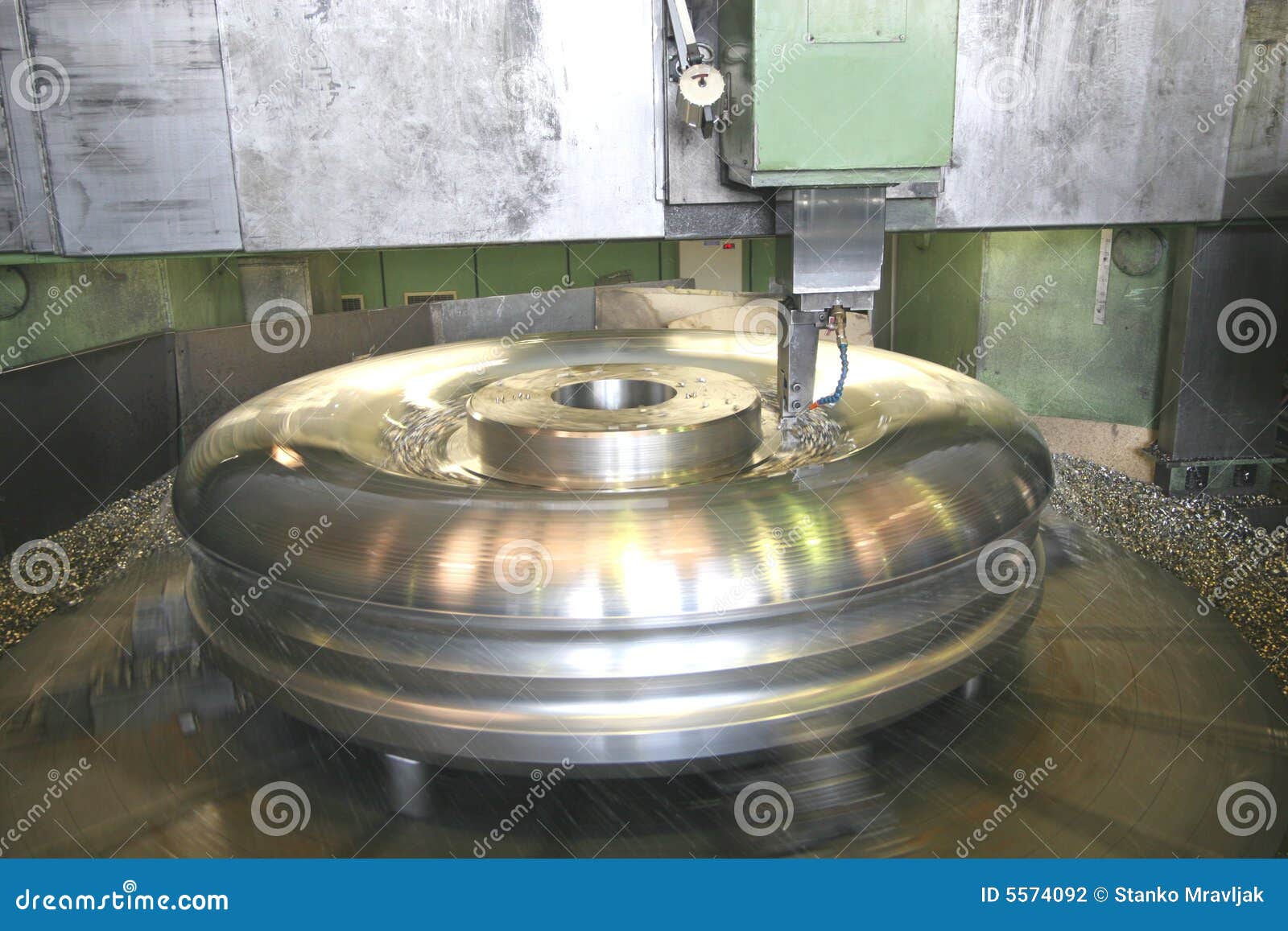 Lathe Turning Stainless Steel Stock Photo Image of control