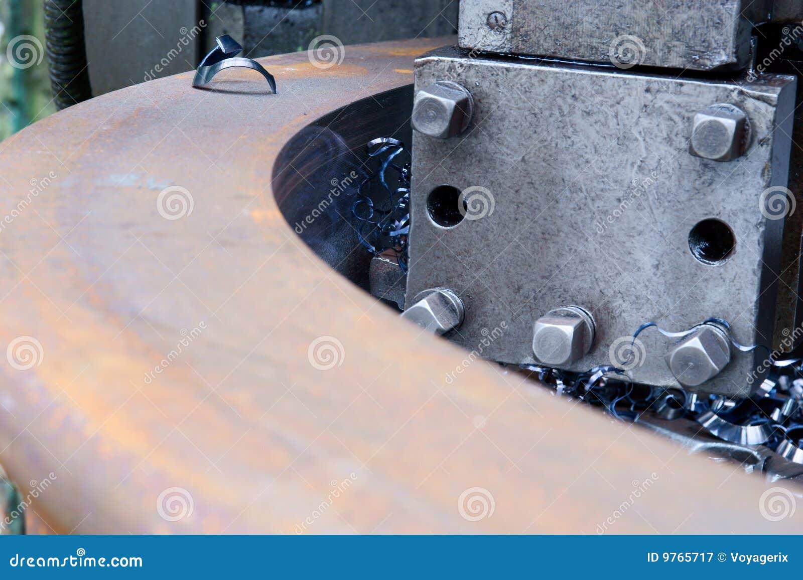 Lathe Turning Stainless Steel Stock Image Image of rotation