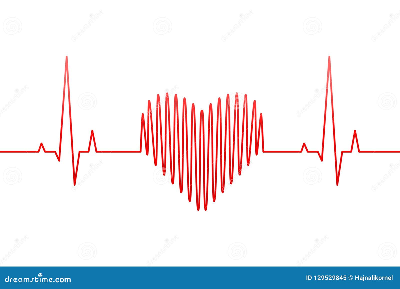 Latido Del Corazón Y Línea Rojos Del Ritmo Cardíaco Ilustración Del
