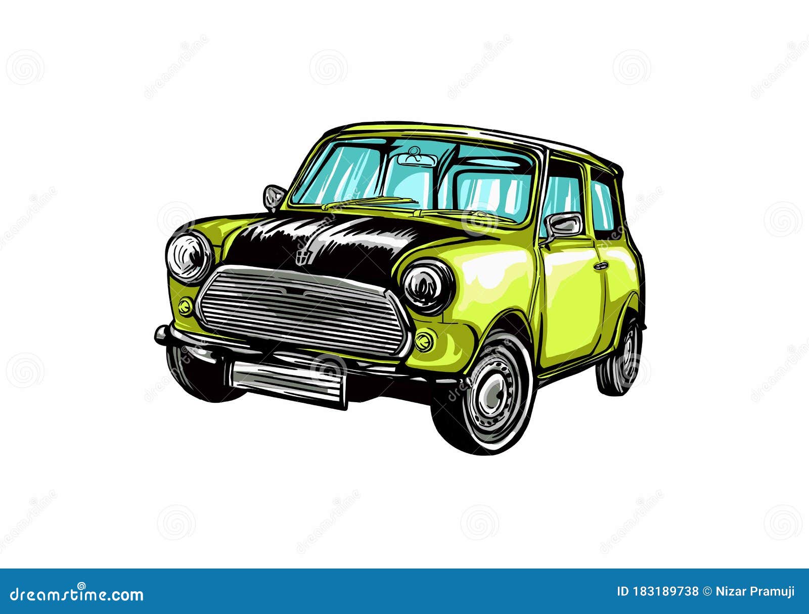 Mini Car Classic Vector Black And White. Mini Cooper | CartoonDealer ...