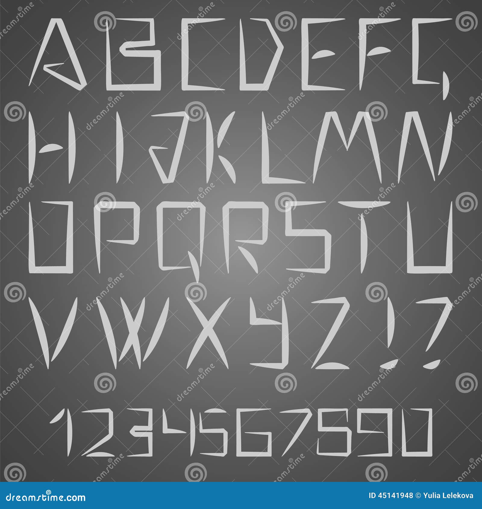 Latin Alphabet Letters and Numbers Stock Vector Illustration of