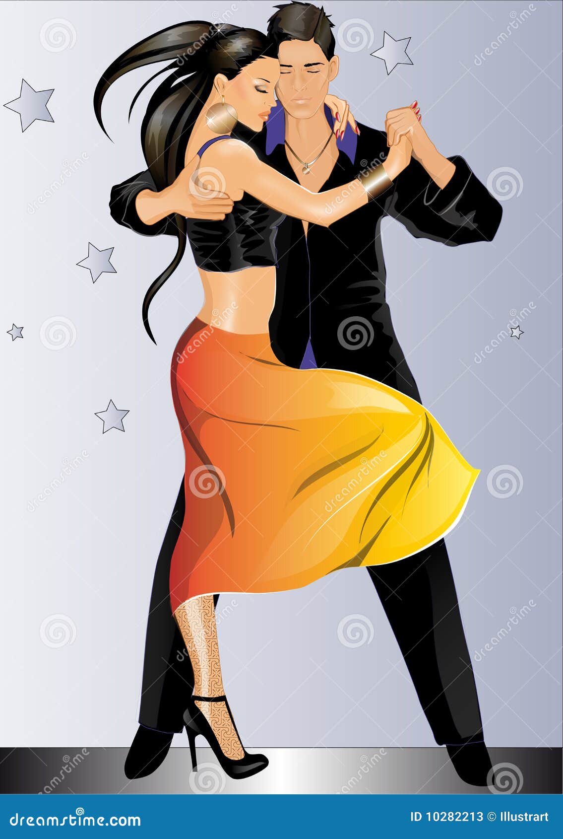 Entertainment Latin Music Dance Salsa Tango People Silhouettes Female Male Dancer Dancers Vector