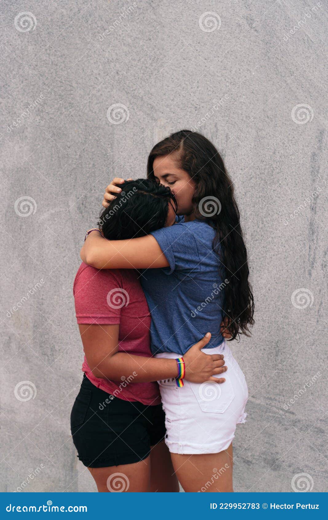 Latin Lesbian Couple Having Moments In The City Concept Of Happiness